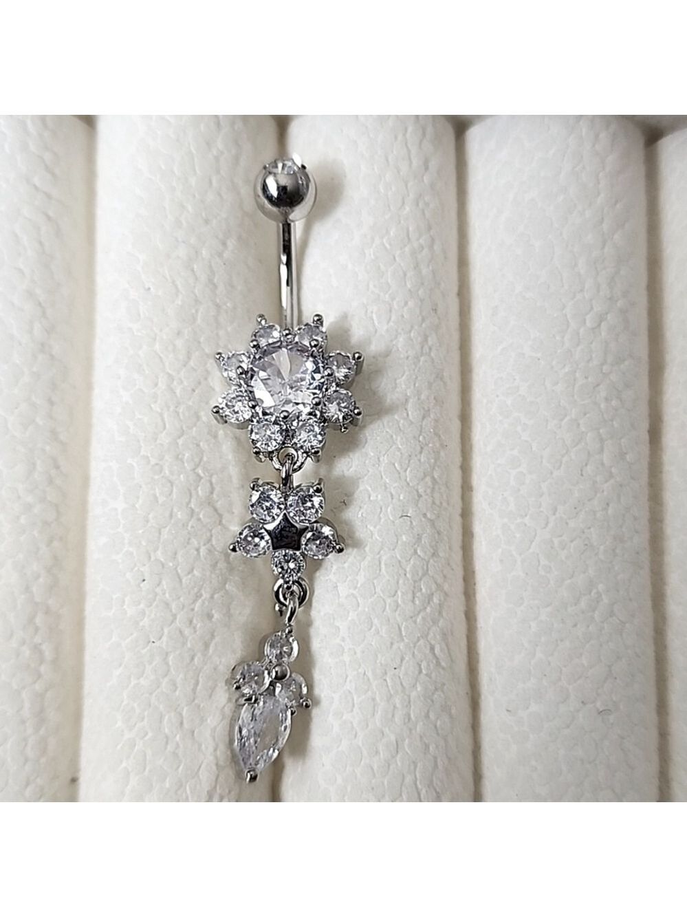 FLOWER Crystal BELLY BUTTON RING Multi GEMS